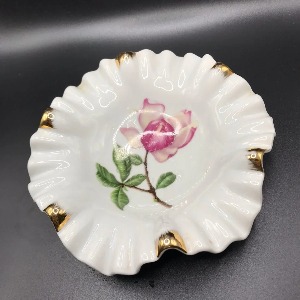 Mitterteich Bavaria Germany Fine Porcelain Dish Plate Trinket Holder Ruffled VTG - Picture 1 of 2